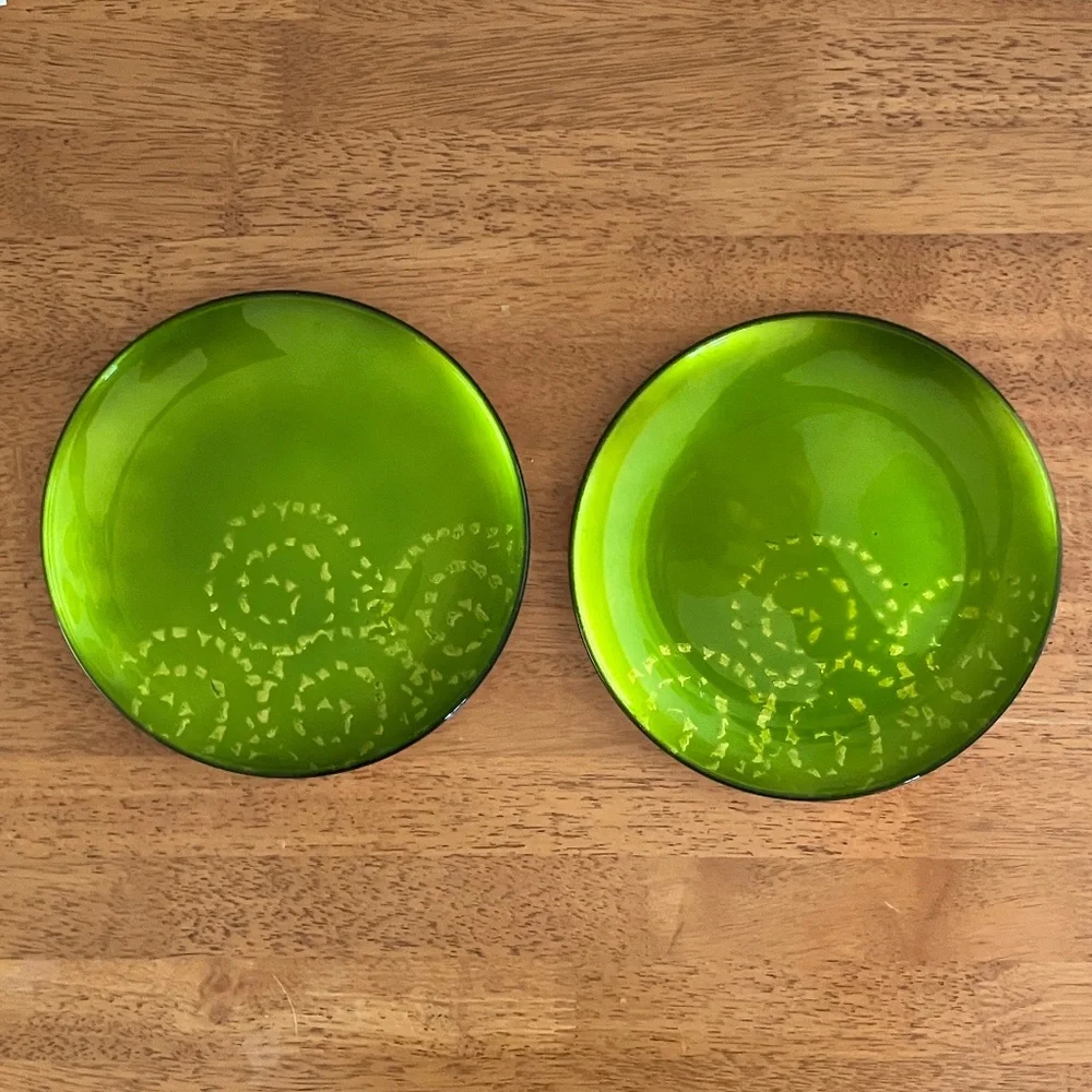 Glass plates gold foil back - Set of 2